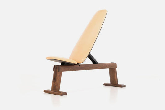 WaterRower NOHrD Weight Bench Walnut - Genuine Leather Natural