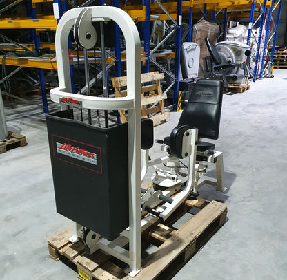 Life Fitness Abductor Machine, Hip Abductor Frame White, Upholstery Black, Used - Refurbished Condition