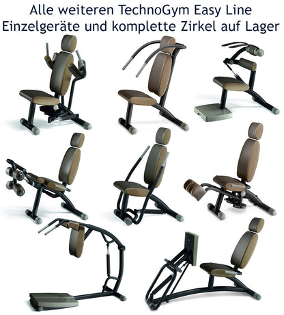 TechnoGym Easy Line circuit machine, abdominal and back extension, 2-in-1 combination machine, single hydraulic machine, brown upholstery, used