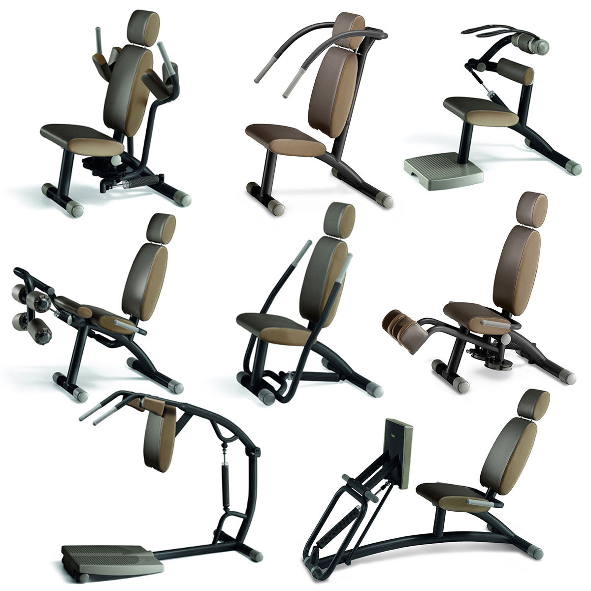 Easy Line von TechnoGym, Zirkel, 8 Fitnessgeräte, Farbe Silber, gebraucht