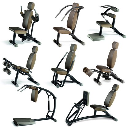 Easy Line von TechnoGym, Zirkel, 8 Fitnessgeräte, Farbe Silber, gebraucht