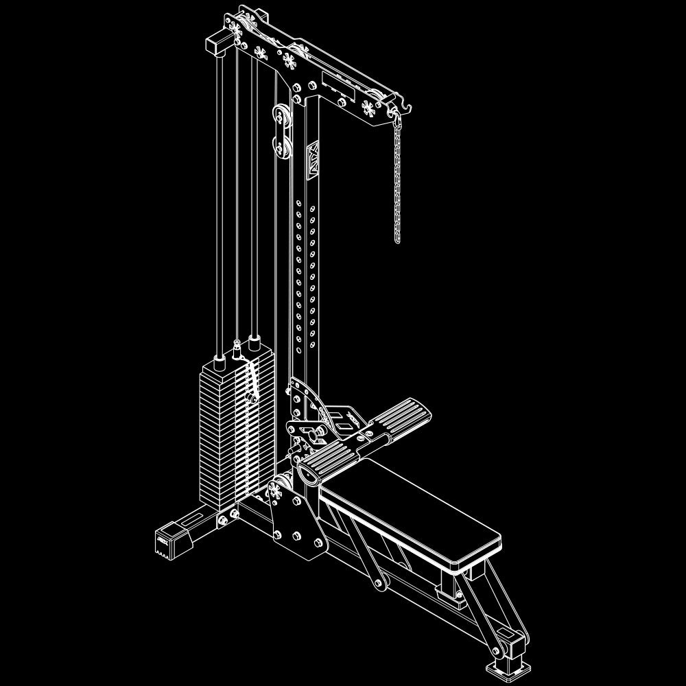 ATX Lat Pulldown and Seated Row LMSW-700 - 115 kg Selectorized Weight Stack