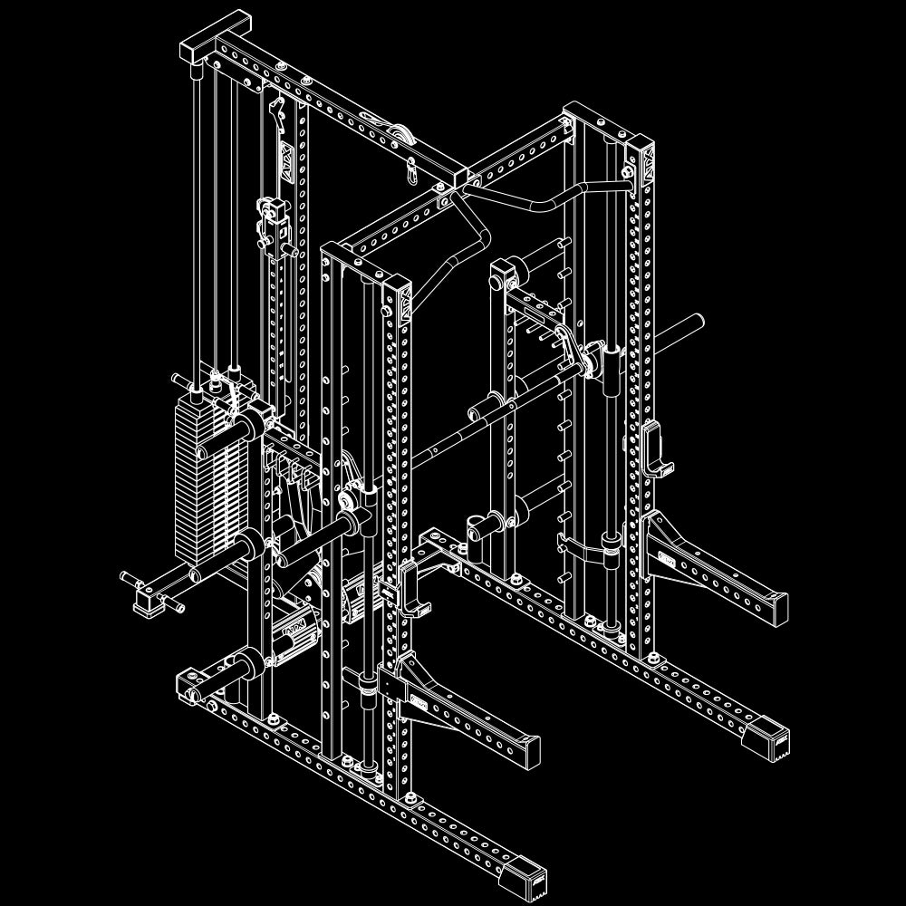 ATX Multipresse-Rack MPX-780 Komplettstation mit Latzugstation - 125 kg Steckgewichte