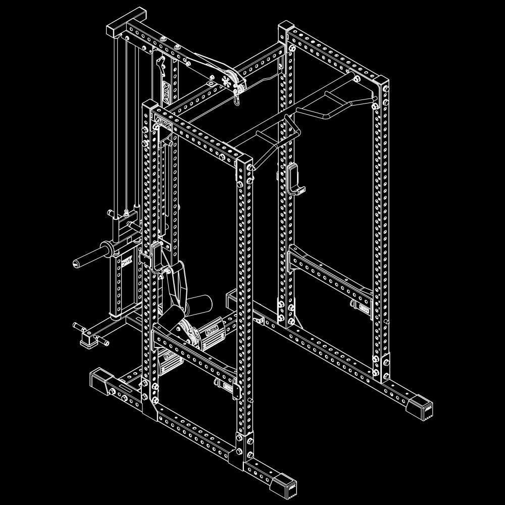ATX Power Rack PRX-780 2.0 with Lat Pulldown - 125 kg Selectorized Weight Stack