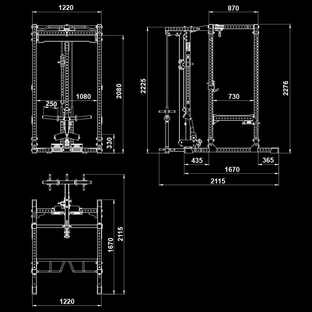 ATX Power Rack PRX-780 2.0  mit Latzug - Hantelscheibenaufnahme