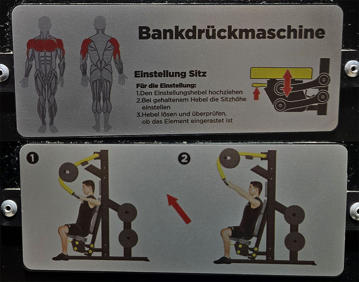 Master Sport Plate loaded Set, 14 Kraftgeräte, Farbe Schwarz/Anthrazit und Gelb, gebraucht - geprüfter Zustand