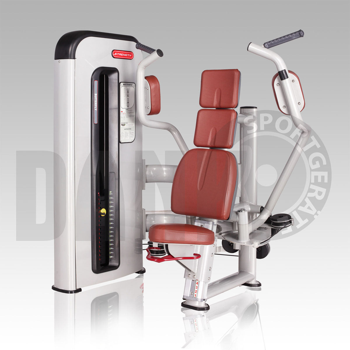 Danksport S-Line strength training equipment, equipment park with approximately 22 fitness machines and accessories, color silver, upholstery brown - New equipment / exhibition equipment