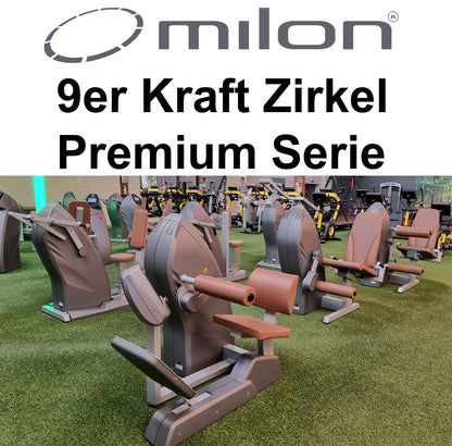 Milon 9er PREMIUM Kraft Zirkel, Baujahr 2017, Gehäuse in Anthrazit Stone, Polster Braun, inkl. LED Ampel, Top Zustand, gebraucht - überholt und Neuwertig