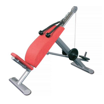 Plate-loaded abdominal machine, abdominal bench, sit-up ab crunch bench, T 500 crunch chair, Teuwsen Sports Equipment, frame color anthracite, used - reconditioned condition