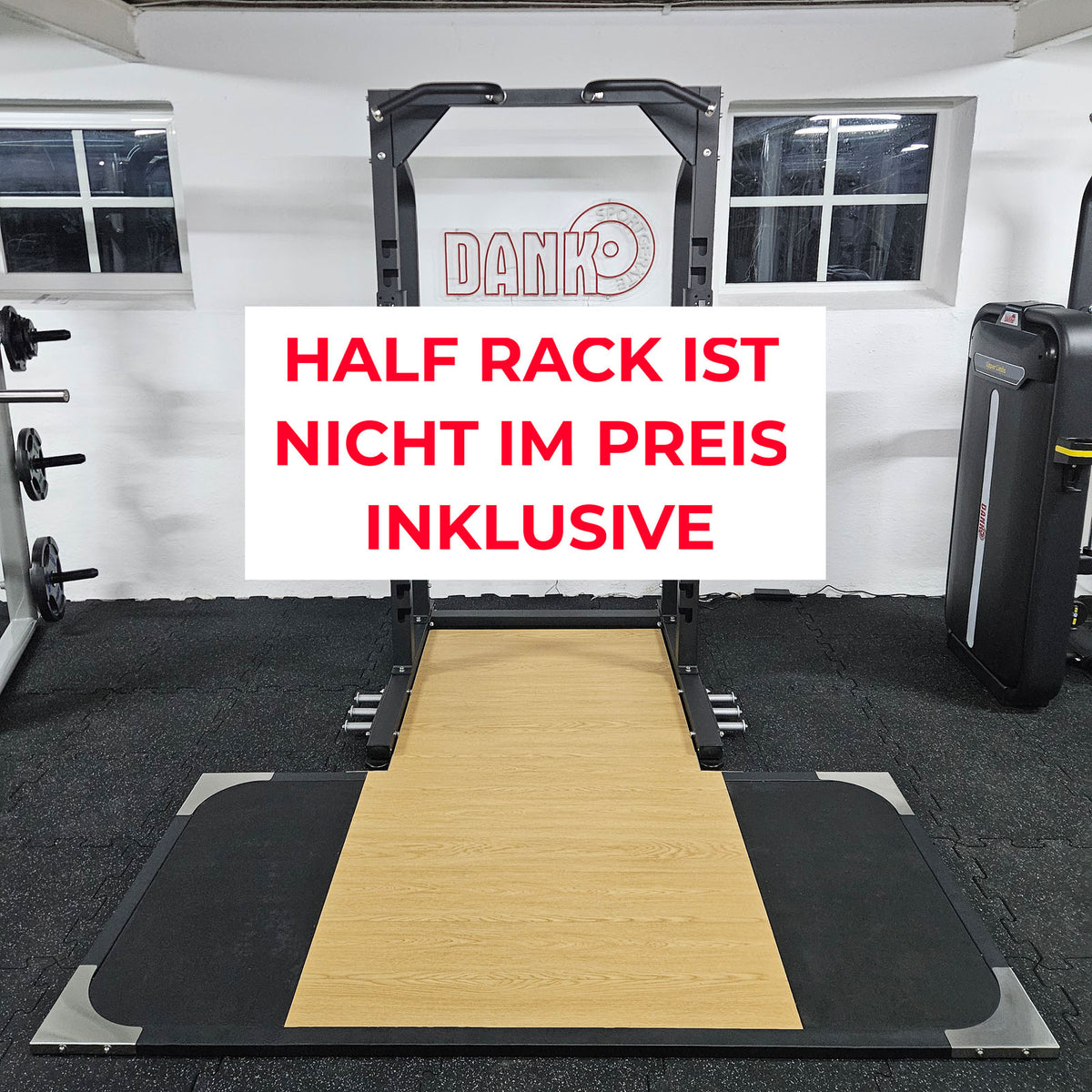 Abwurfplattform aus Holz und Gummi für DankSport Half Rack - NEU