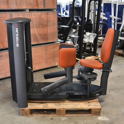 Gym80 Sygnum, Abduktoren und Adduktoren Kraftgeräte als Set Pärchen, große 105kg Gewichtsblöcke, Schwarz-Anthrazit, gebraucht - überholter Zustand
