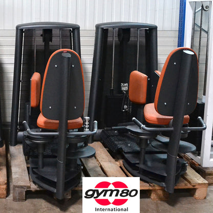 Gym80 Sygnum, Abduktoren und Adduktoren Kraftgeräte als Set Pärchen, große 105kg Gewichtsblöcke, Schwarz-Anthrazit, gebraucht - überholter Zustand