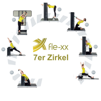Fle-xx X-Serie Zirkel, 7er Set, Beweglichkeitszirkel, Baujahr 2019, Rückgrat-Konzept, Rückenzirkel zum dehnen, modernes Design, gebraucht - guter Zustand