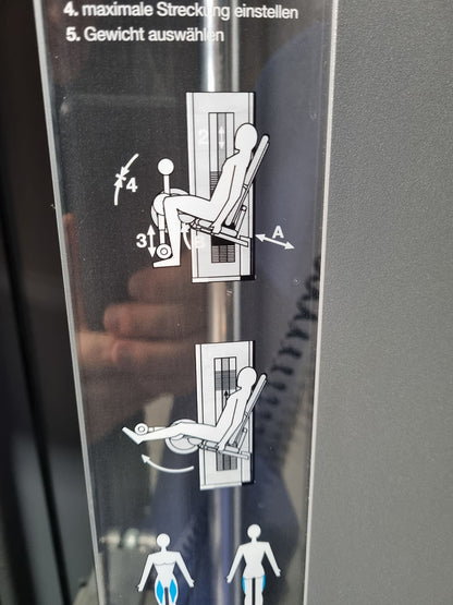 Frei Genius Eco Beinstrecker verstellbar, Kniestrecker, Leg Extension, Rahmenfarbe Silber, gebraucht - überholter Zustand