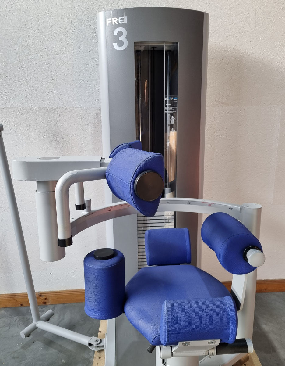 Frei Genius Eco Rumpfrotator, Rotary Torso, Rotationsmaschine, MPG, Twister, seitliche Bauchmuskeln, Rahmenfarbe Silber, gebraucht - überholter Zustand