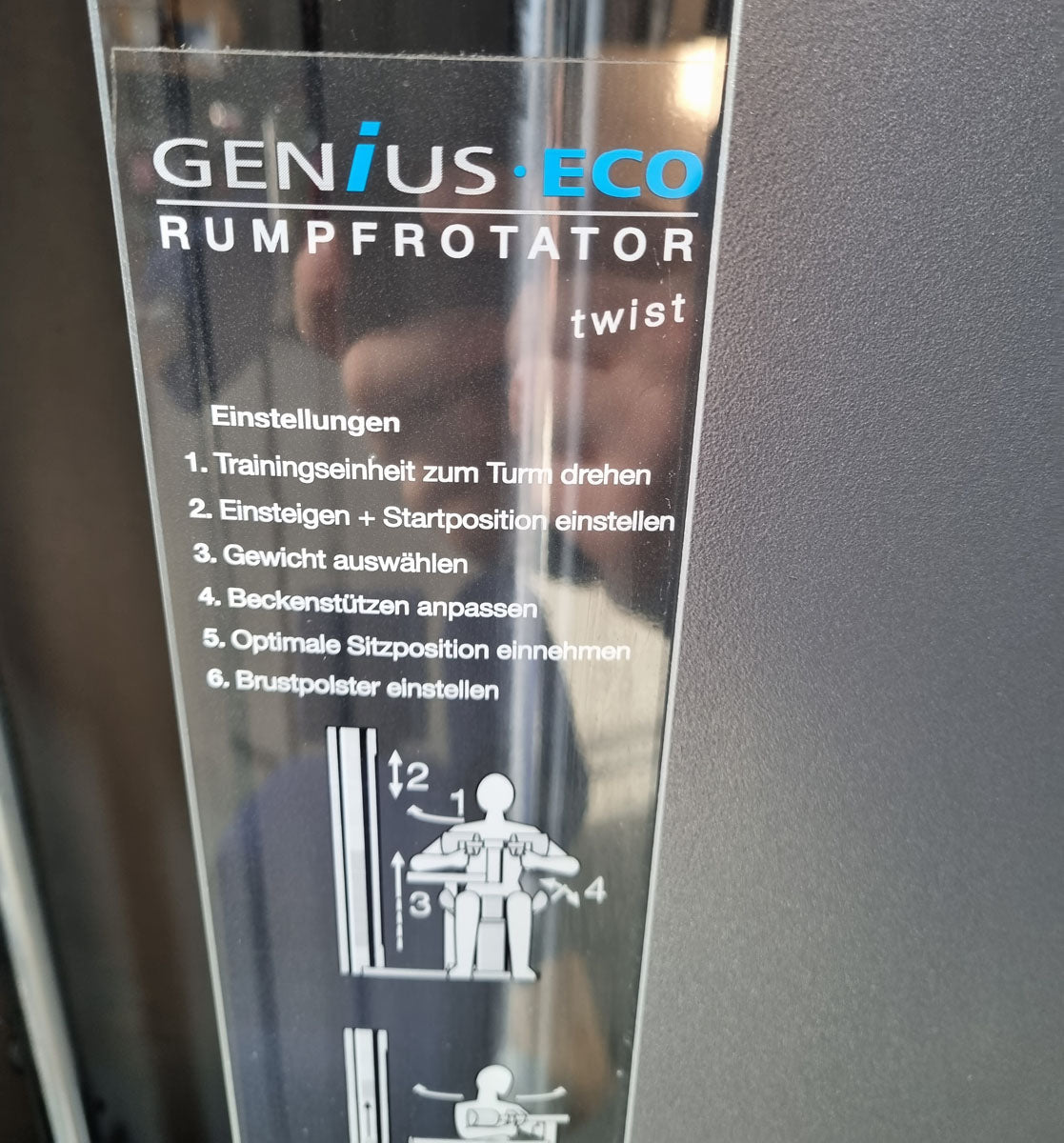 Frei Genius Eco Rumpfrotator, Rotary Torso, Rotationsmaschine, MPG, Twister, seitliche Bauchmuskeln, Rahmenfarbe Silber, gebraucht - überholter Zustand