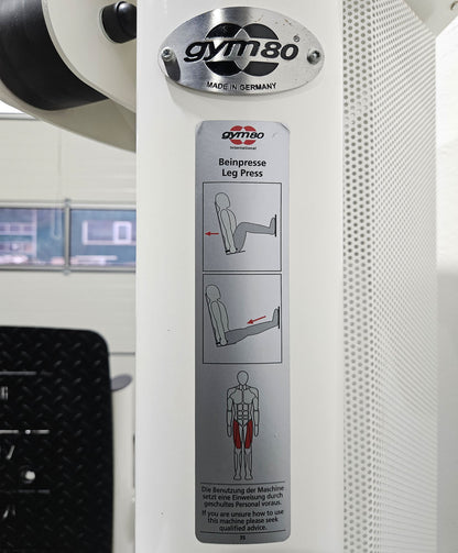 Gym80 Med80 3283 Funktionsstemme sitzend - liegend, Beinpresse verstellbar, Farbe Weiß, gebraucht - überholter Zustand
