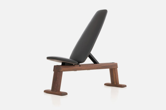 WaterRower NOHrD Weight Bench Walnut - Artificial or Genuine Leather in Black