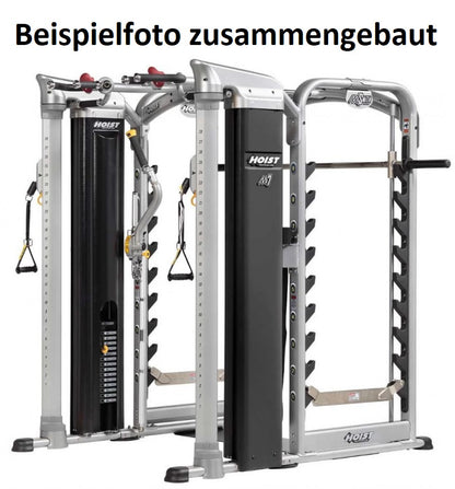 Hoist PTS 3D Multi-Press with Cable Crossover, Max Rack Smith Machine with Cable Crossover, Dual Adjustable Pulley DAP, Frame Color Silver, Used - Refurbished Condition