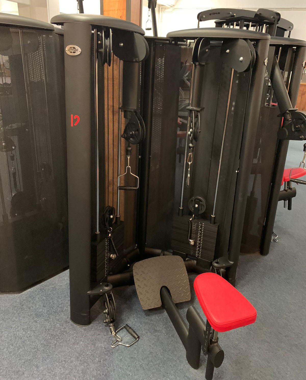 Gym80 Sygnum - 20 Kraftgeräte, 17 Bänke, Ständer, Ablagen etc - Gerätepark, Matt-Schwarz Sonderfarbe, gebraucht - Neuwertig