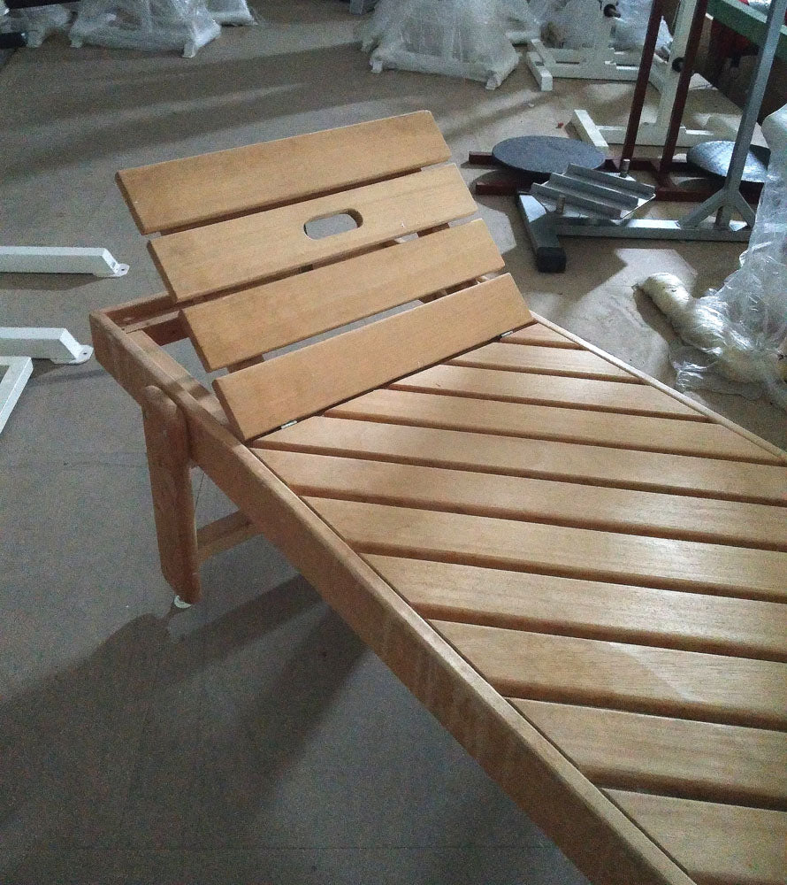 Sauna lounger, relaxation lounger, lounger, wood, used