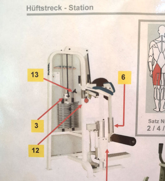 RMA Hüftstrecker - Beinbeuger stehend, Silber, gebraucht - überholter Zustand