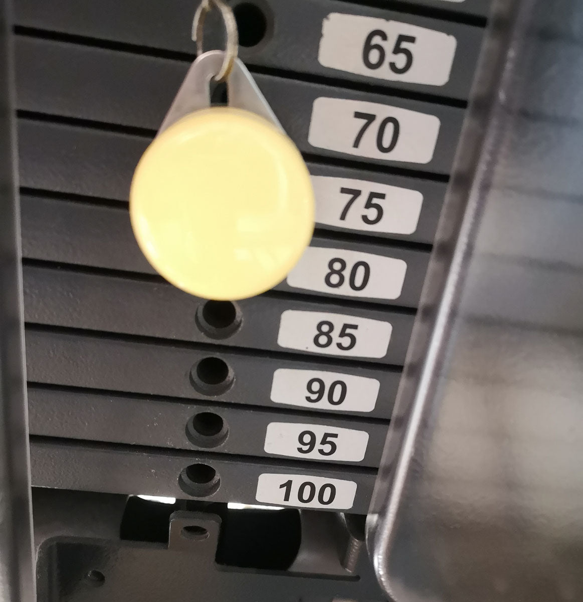 TechnoGym Latzug, Vertical Traction, Pulldown, Selection Line - Neues Modell mit Plastikverkleidung, Polster Braun, gebraucht - überholter Zustand