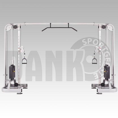 DankSport Cable Crossover height-adjustable cable pull - 2x 100kg weight blocks - Silver and Black - NEW