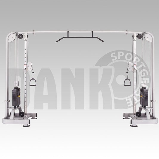 DankSport Cable Crossover höhenverstellbarer Kabelzug - 2x 100kg Gewichtsblöcke - Silber und Schwarz - NEU