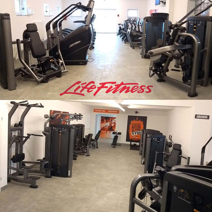 Life Fitness and Hammer Strength - complete gym - 65 pieces of fitness equipment - strength training equipment, cardio equipment, circuits, plate-loaded equipment, benches, etc. - used - TOP condition