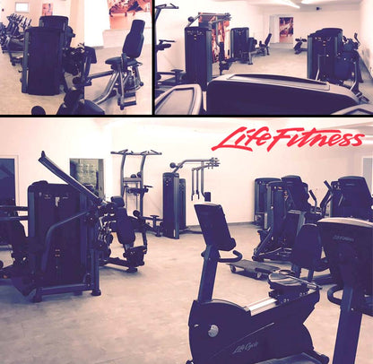 Life Fitness and Hammer Strength - complete gym - 65 pieces of fitness equipment - strength training equipment, cardio equipment, circuits, plate-loaded equipment, benches, etc. - used - TOP condition