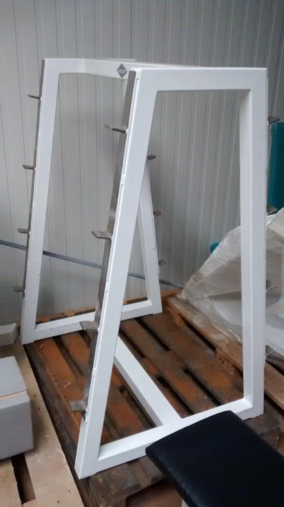 HBP Langhantelablage für 8 Hantelstangen, weiß, gebraucht