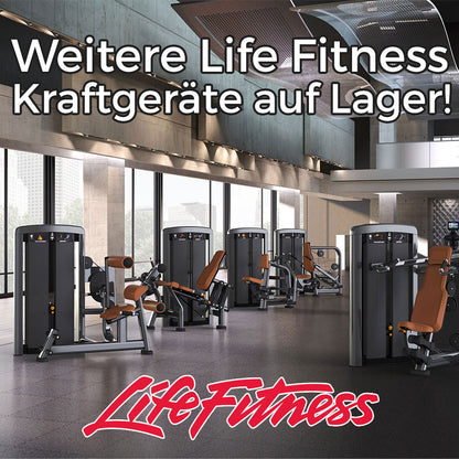 Life Fitness Shoulder Press, Schulterpresse, Insignia Series, Farbe Schwarz-Anthrazit, Polster Blau, Neuwertig