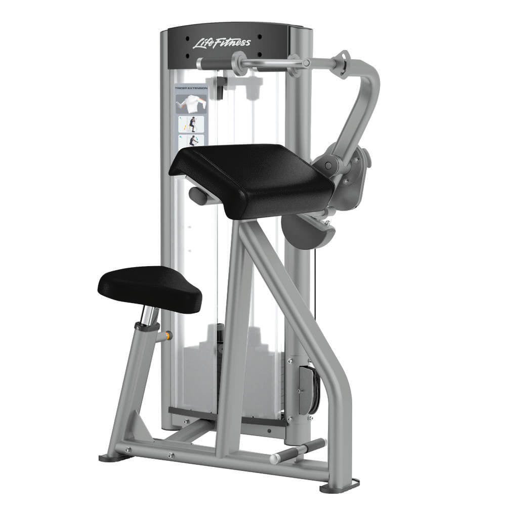 Life Fitness Trizepsmaschine horizontal, Triceps Extension, Optima Serie, Armstrecker, Rahmenfarbe Platinum Silber, Zustand NEU
