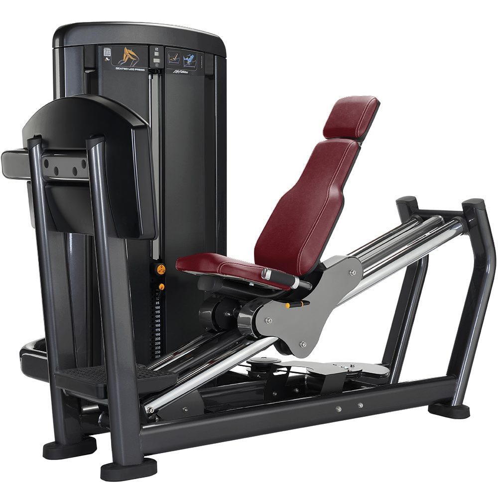 Life Fitness Leg Press, Beinpresse, Insignia Series, Farbe Platinum Silber, Polster Cranberry, Neuwertig