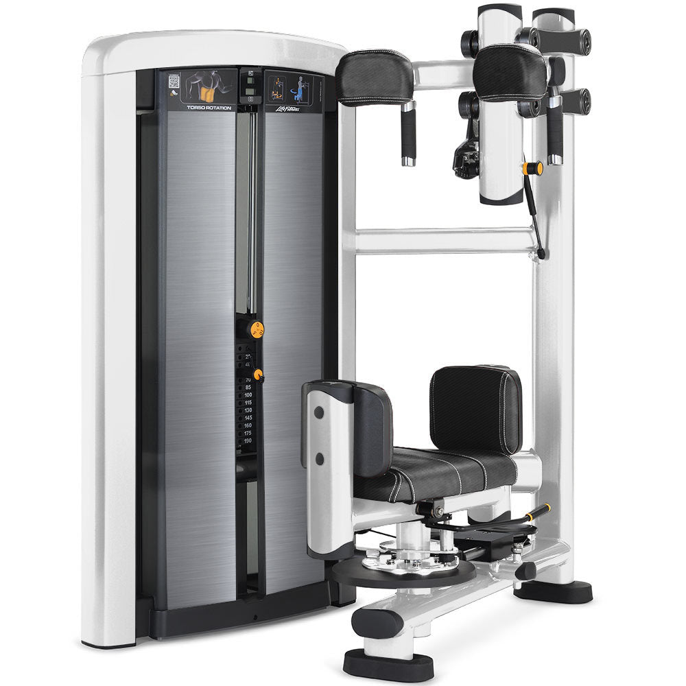 Life Fitness Torso Rotation, Insignia Series, Rotationsmaschine, seitliche Bauchmuskeln, Farbe Diamond White, Polster Carbon Fiber Black, Neuwertig