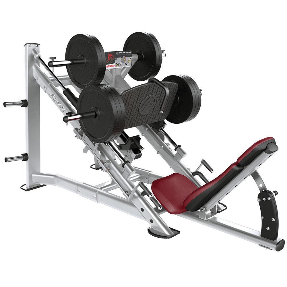 Life Fitness Linear Leg Press, Plate-Loaded, Beinpresse mit Scheibenaufnahme, 700kg belastbar, Signature Series, Platinum Silber, junges Ausstellungsstück
