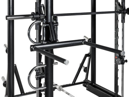L+K Multi-Rack 272E, 3D Multipresse Rack, Smith Machine, Dips und Klimmzug Möglichkeiten, Rahmenfarbe Schwarz, gebraucht - überholter Zustand