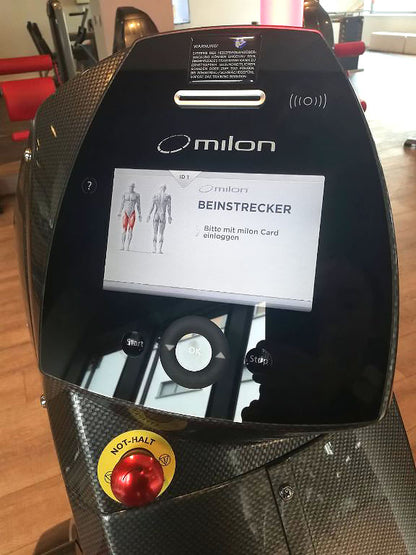 Milon PREMIUM Kraft-Ausdauer Zirkel in Carbon, Baujahr 2014, inkl. TV Ampel, Polster Rot, Ab-Adduktoren, gebraucht und generalüberholt - guter Zustand