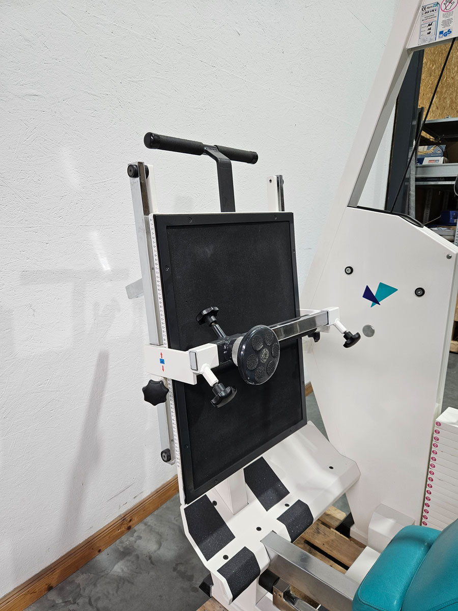 MKB Keller functional press, leg press adjustable sitting - lying, tilting gyroscope, 180kg weight block, color white, used - refurbished condition