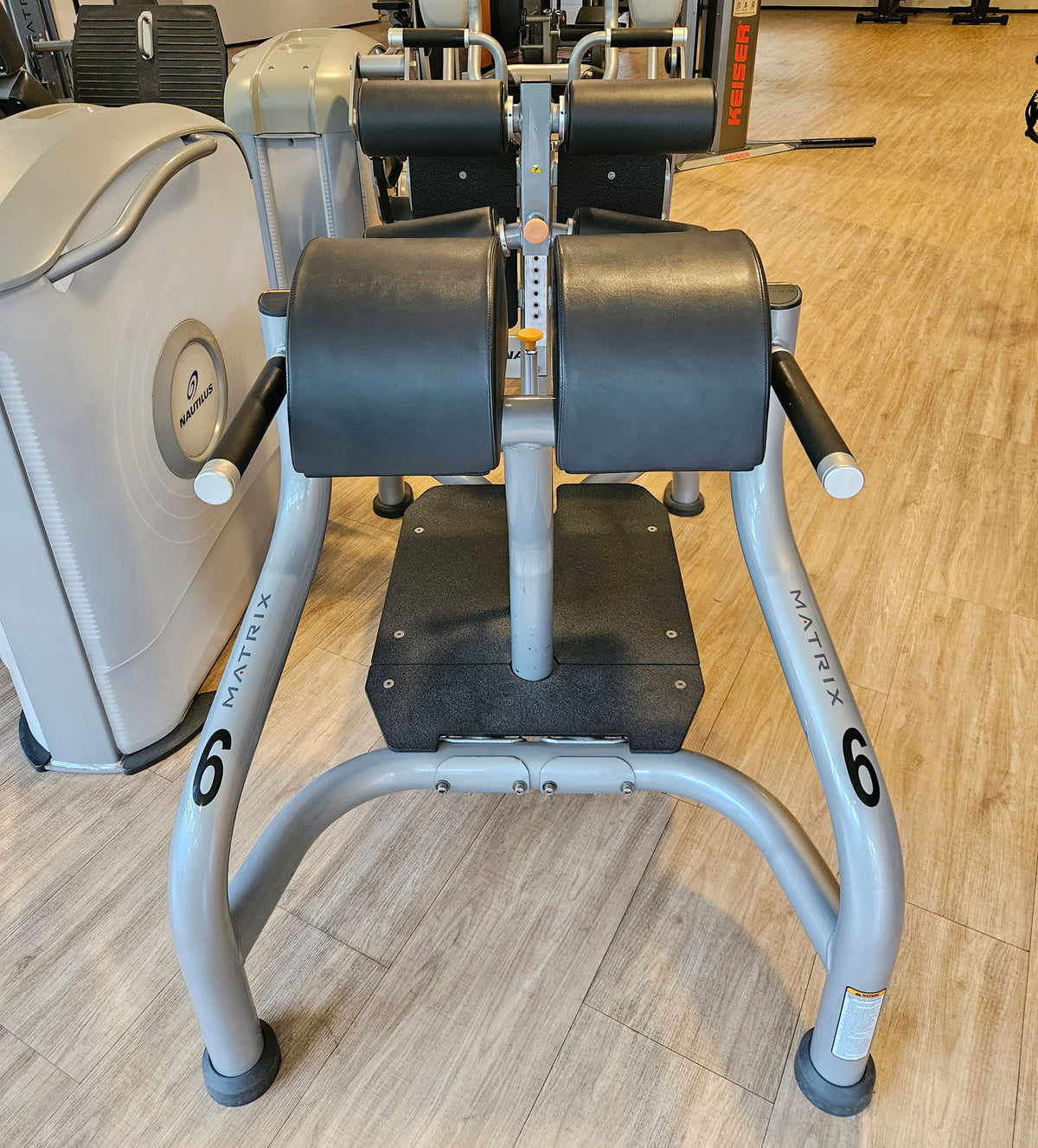 Matrix Magnum Glute Ham Bench MG-A96, Bank für unteren Rücken, Bauch, Beine und Po Training, Rahmenfarbe Silber, gebraucht - überholter Zustand