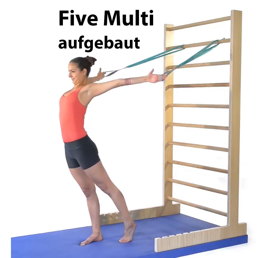 Five Pro 7er Zirkel Beweglichkeitszirkel, Dehnzirkel aus Holz von Five bzw Milon, Holzfarbe Eiche Braun, guter gebrauchter Zustand