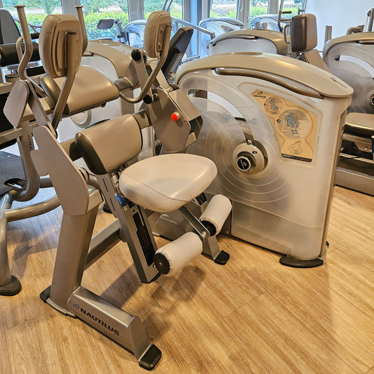 Nautilus ONE Abdominal Crunch, Abdominal Machine Folding Knife Abs, Model S6AB, Frame Color Silver, Used - Refurbished Condition