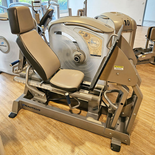 Nautilus ONE Leg Press, seated leg press, model S6LP, frame color silver, used - refurbished condition