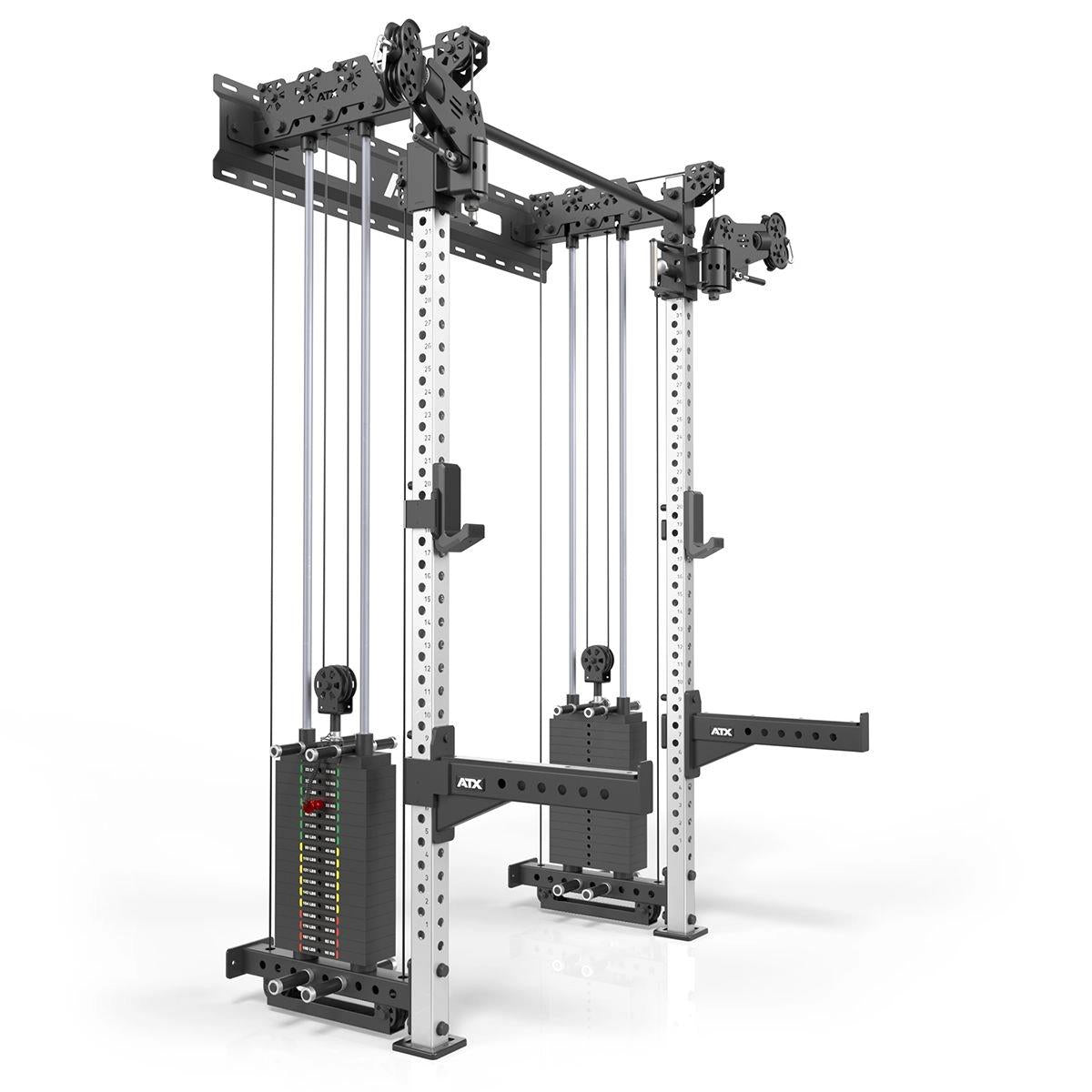 ATX Half Rack - Zugstation mit 2 x 90kg Steckgewichten - Wandbefestigung - Wall Cable Half Rack