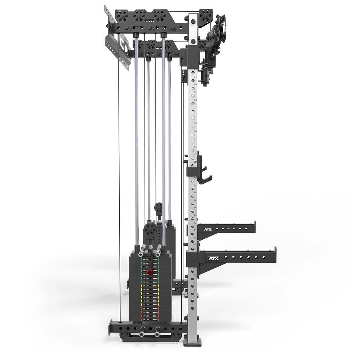 ATX Half Rack - Zugstation mit 2 x 90kg Steckgewichten - Wandbefestigung - Wall Cable Half Rack
