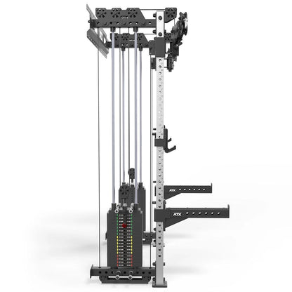 ATX Half Rack - Zugstation mit 2 x 90kg Steckgewichten - Wandbefestigung - Wall Cable Half Rack