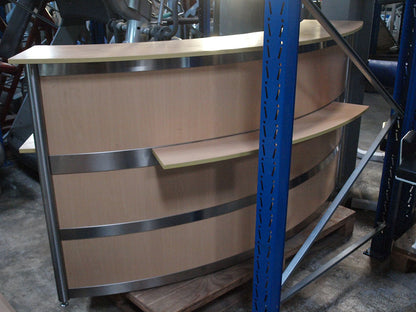 Counter, reception, reception counter, wood, semicircular, used