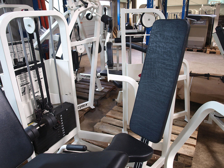 Cybex strength training equipment, 12 fitness machines, color white and black, used
