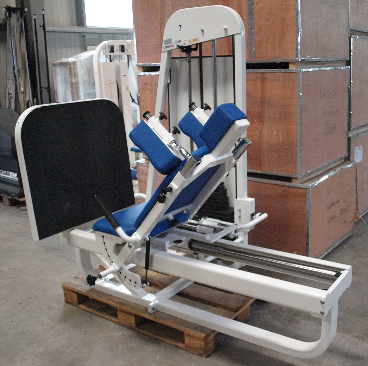 Proxomed Compass functional press, adjustable leg press, tilting gyroscope, MPG, frame color white, used - refurbished condition